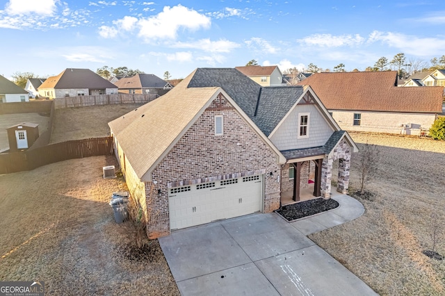 view of front of house with a garage