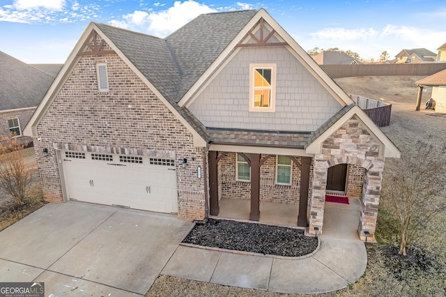 view of front of home featuring covered porch