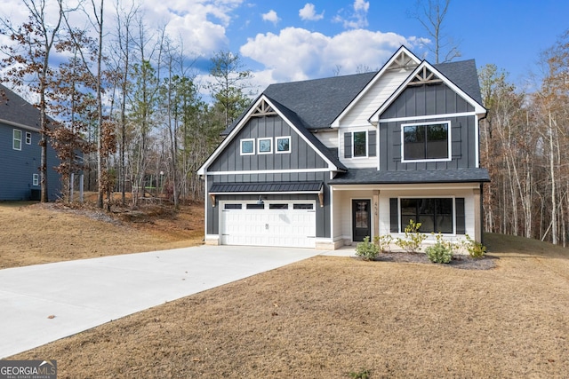 craftsman inspired home featuring a garage