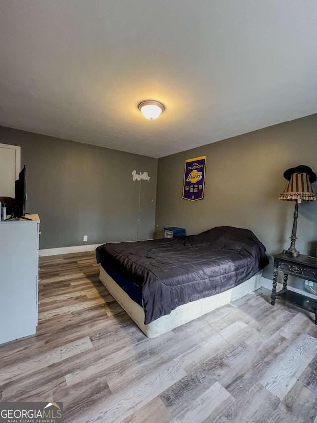 bedroom featuring light hardwood / wood-style floors