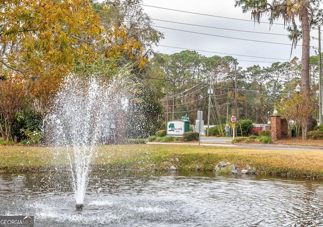 view of yard with a water view