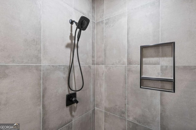 interior details with tiled shower