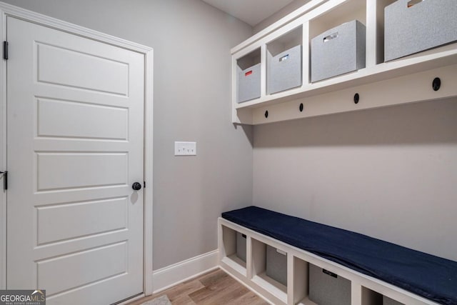 mudroom featuring light wood-type flooring