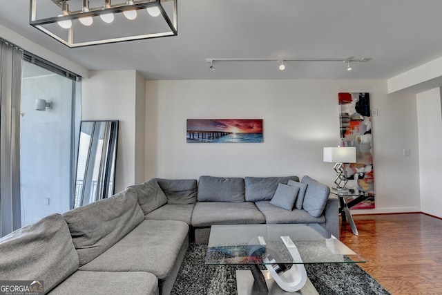 living room featuring hardwood / wood-style floors