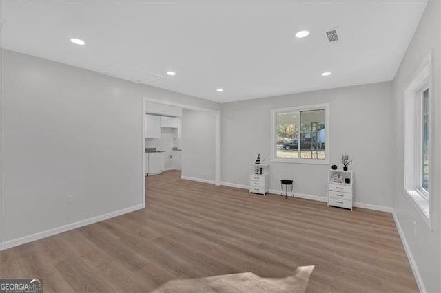 empty room featuring light wood-type flooring