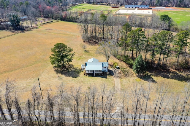 bird's eye view featuring a rural view