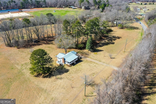 bird's eye view with a rural view