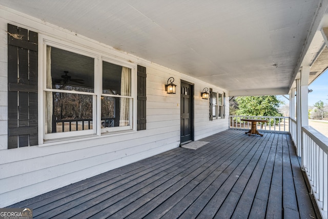 wooden deck with a porch