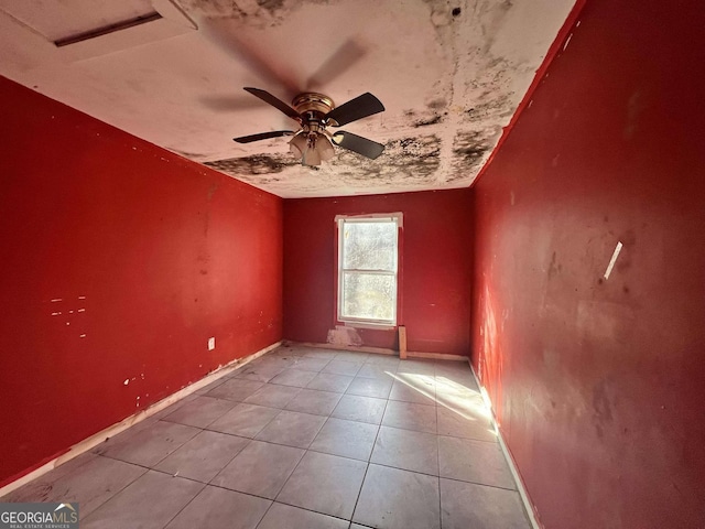 spare room featuring ceiling fan