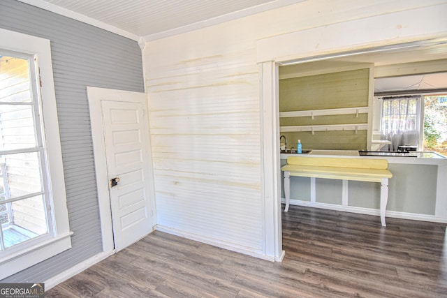 interior space with hardwood / wood-style floors