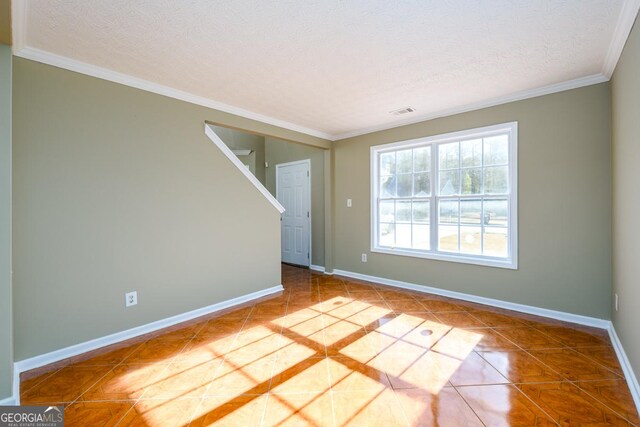 unfurnished room with dark hardwood / wood-style flooring and a textured ceiling