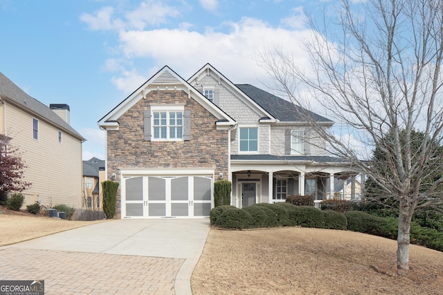 view of front facade with a garage