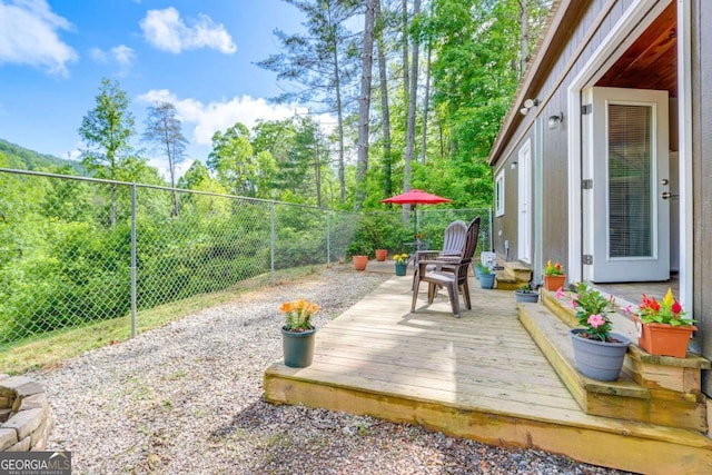 view of patio with a deck