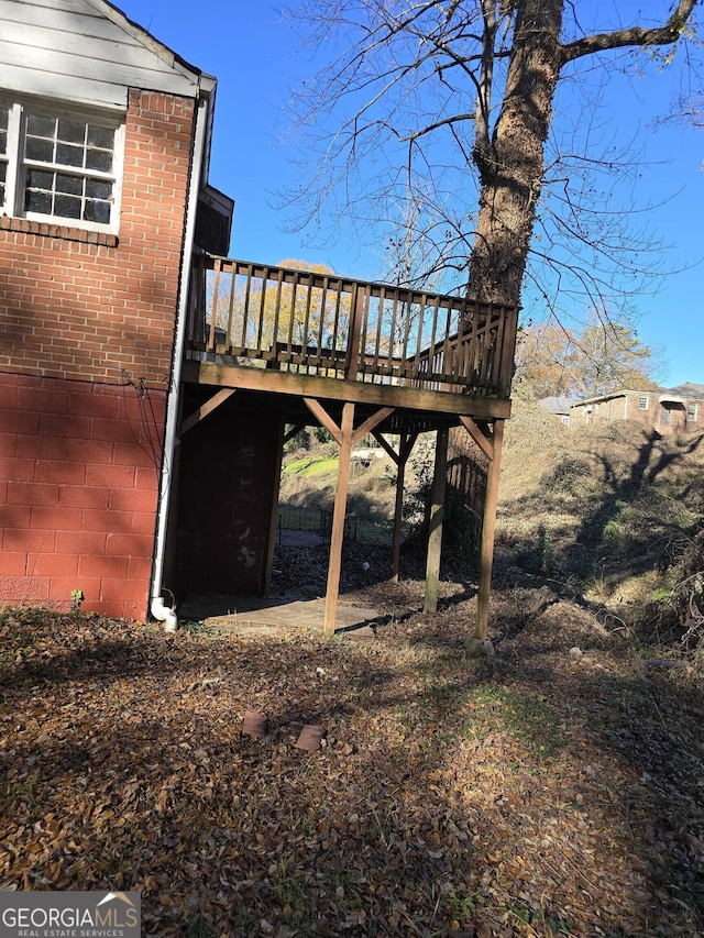 view of yard featuring a deck