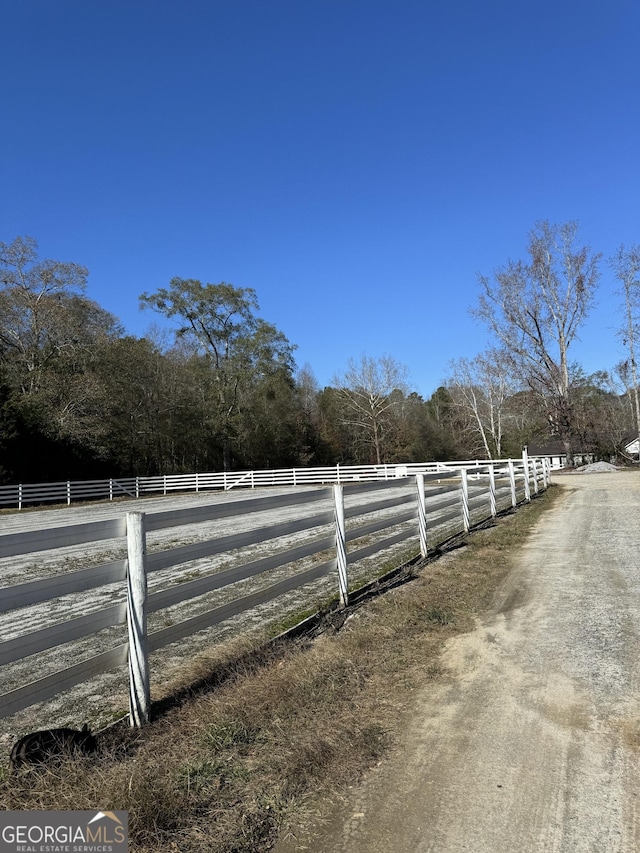 view of street with a rural view