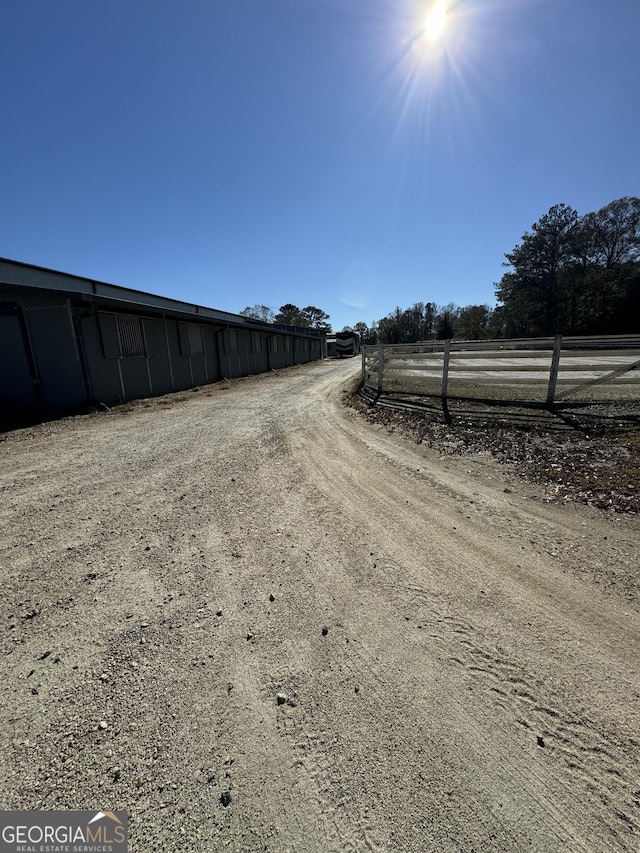 view of road featuring a rural view