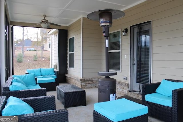 view of patio / terrace featuring outdoor lounge area and ceiling fan