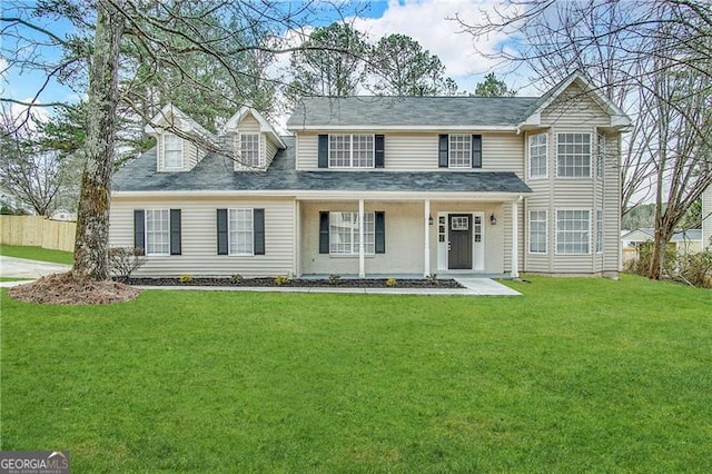 view of front of home with a front yard