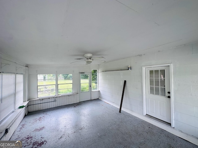 3039 Albany Ave, Waycross, GA 31503 - unfurnished sunroom featuring ceiling fan