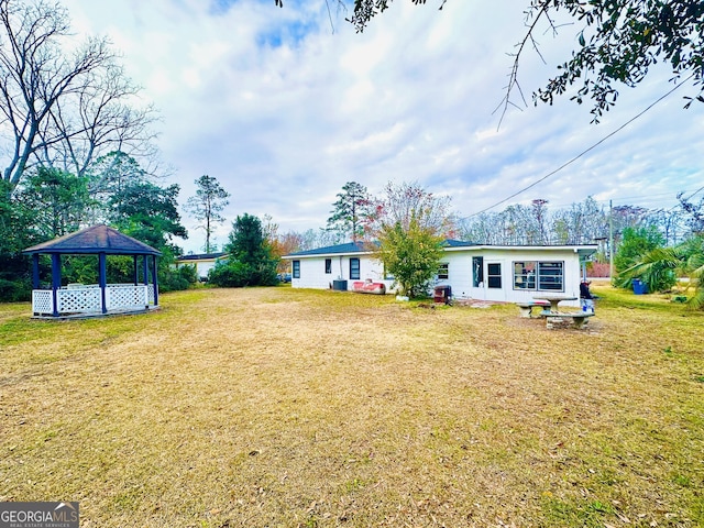 view of yard featuring a gazebo