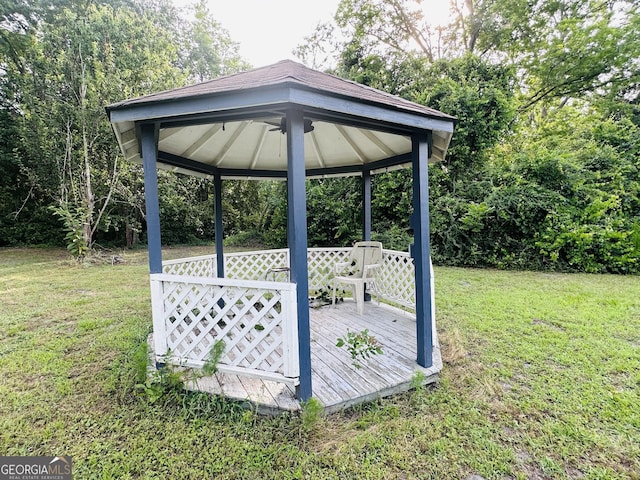 3039 Albany Ave, Waycross, GA 31503 - wooden terrace featuring a gazebo and a yard