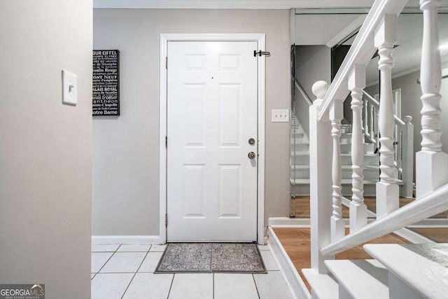 view of tiled foyer