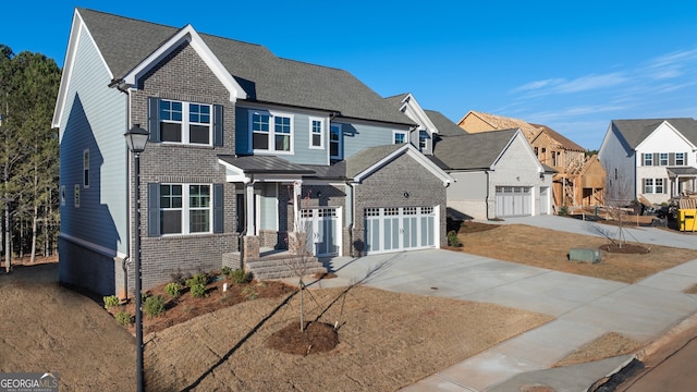 view of front of house with a garage