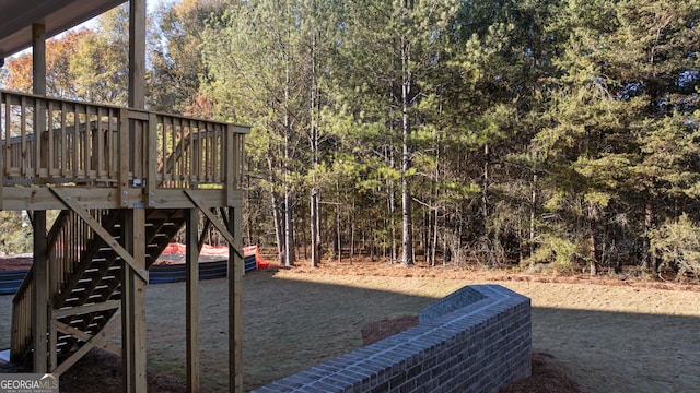 view of yard featuring a deck