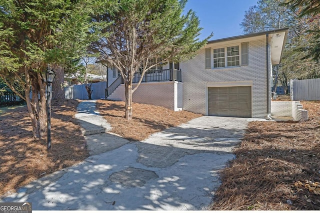 view of front of home featuring a garage