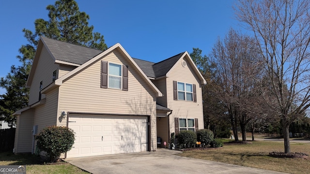 view of property with a garage