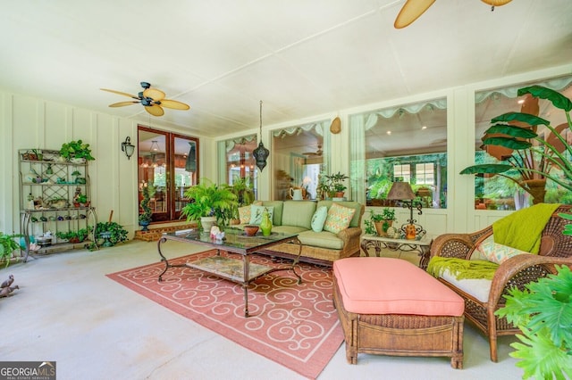 view of sunroom