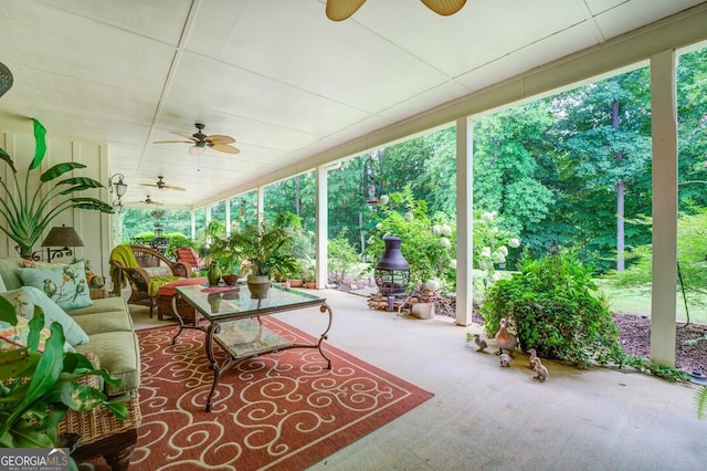 view of patio / terrace with outdoor lounge area and ceiling fan