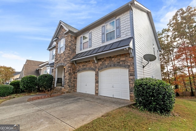 view of front of house featuring a garage