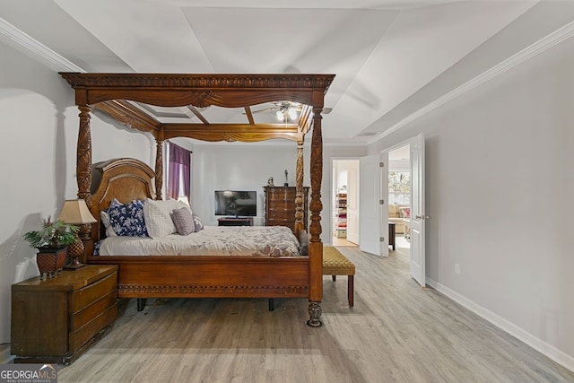 bedroom featuring light hardwood / wood-style floors