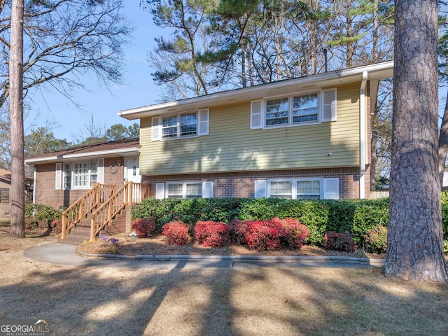 view of split level home