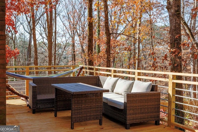 deck featuring an outdoor hangout area