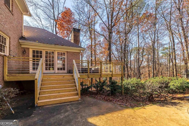 view of yard featuring a deck