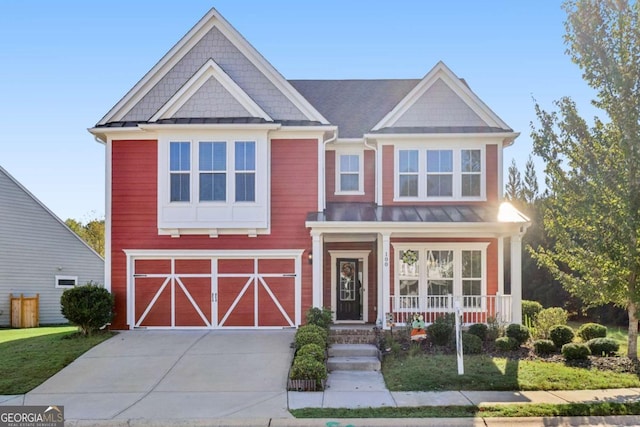 view of front facade with a garage