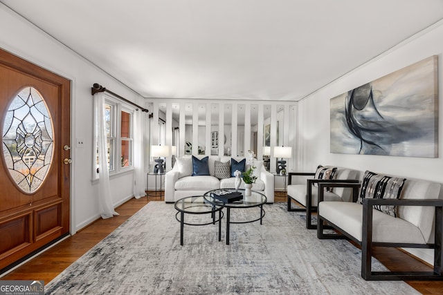 living room featuring hardwood / wood-style flooring