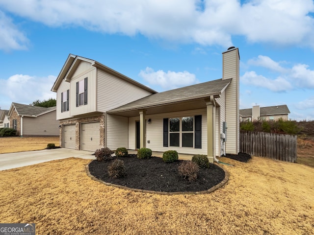 view of front of home featuring a garage