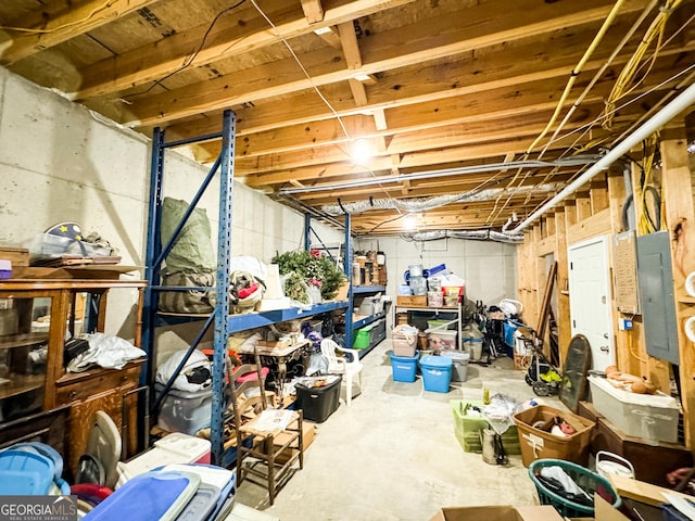 storage area featuring electric panel