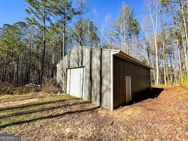 view of outdoor structure featuring a garage