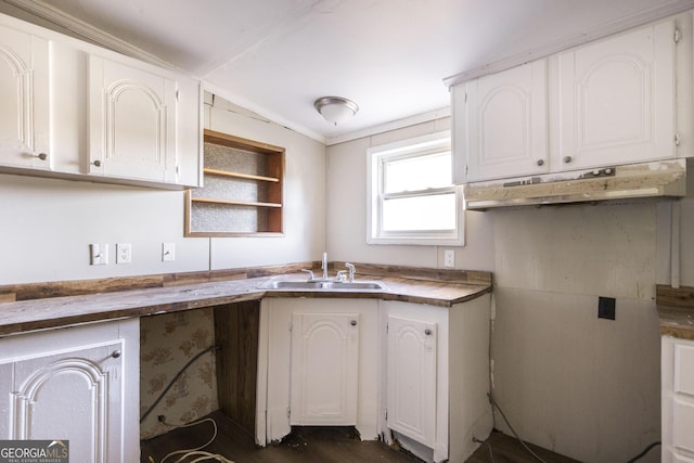 kitchen featuring white cabinets and sink