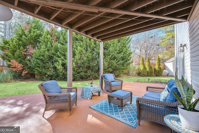 view of patio / terrace featuring outdoor lounge area