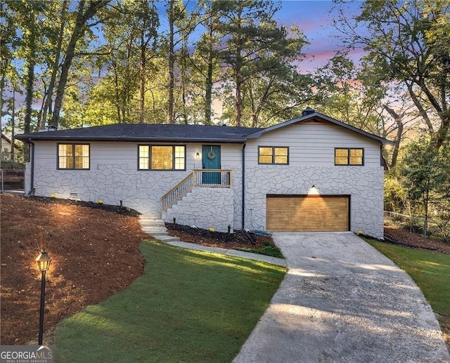 view of front facade with a garage