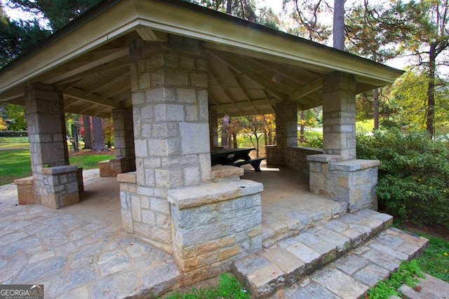 view of patio with a gazebo