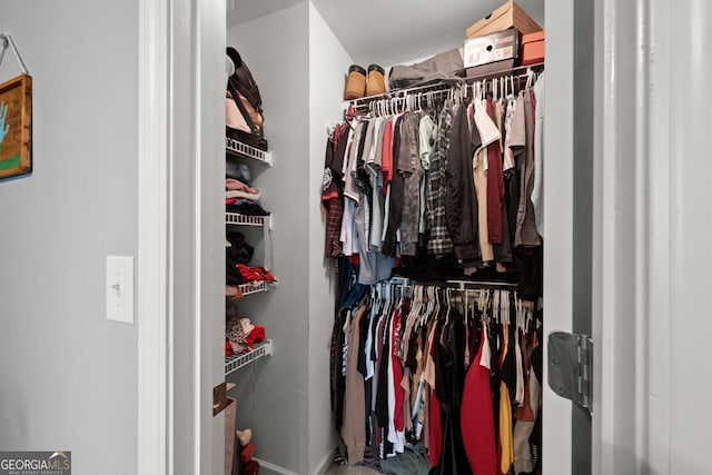 view of walk in closet