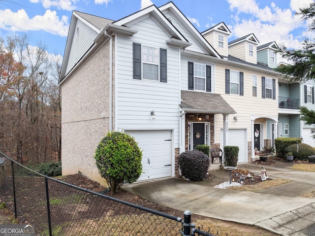 view of property featuring a garage