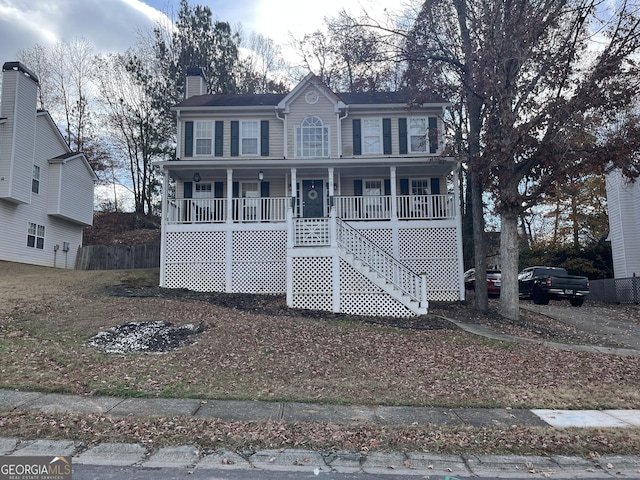 view of front of house with covered porch