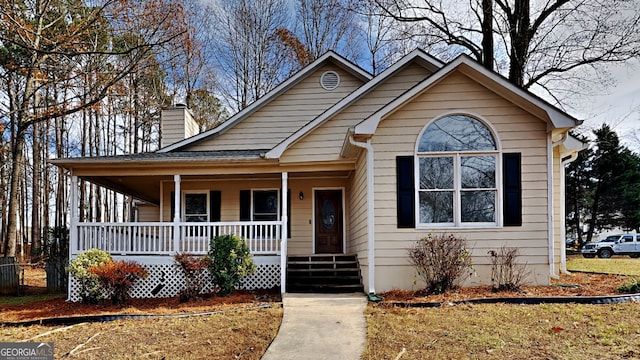 view of front of house featuring covered porch